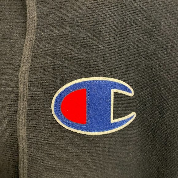 Champion Big C Chain Stitch Reverse Weave Hoodie Sweatshirt - Navy - Men's Large - Picture 4 of 4